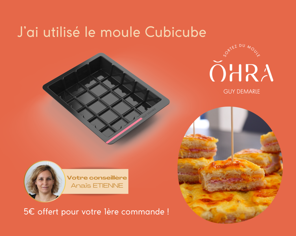 moule cubicube - croque cheddar bacon - dans la cuisine d'anais